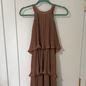 Halter Neck Pleated Dress